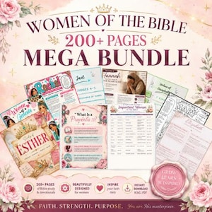 200+ Page Women of the Bible Character Study Bundle | Christian Printable