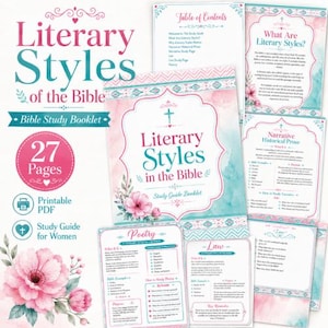 Literary Styles of The Bible 27 Page Pdf Printable Study