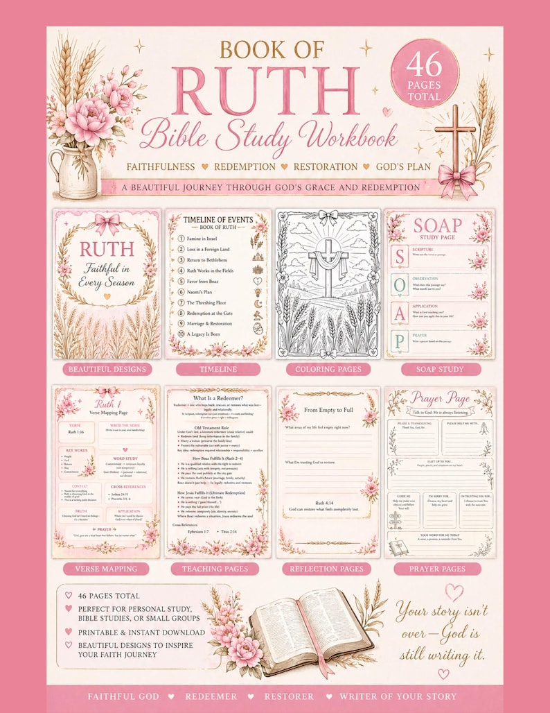 Ruth Bible Study 46-page Workbook Verse Map SOAP Study Devotional ...