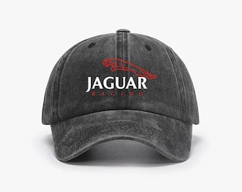 Jaguar Motor Car Racing Vintage Washed Cotton Baseball Cap – Retro Dad Hat
