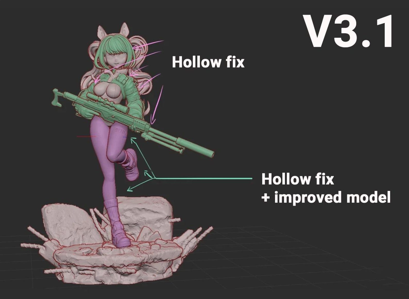 Nikke – Alice | Neon Wonderland STL Statue | 3D Print Model | Digital ...