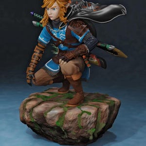 Legend of Zelda – Link | Heroïsch Hemelvaart STL-standbeeld | 3D-afdrukmodel | Digitaal STL-bestand