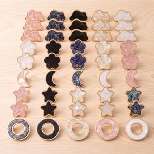 Decorative Cabinet Knobs, Shell Inlay Drawer Pulls, Cloud Star Moon Flower Knobs, Dresser Handles, Kitchen Cabinet Hardware, Furniture Knobs
