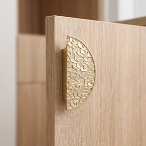 Cloud Pattern Cabinet Pull, Half Moon Drawer Handle, Decorative Dresser Pull, Kitchen Cabinet Hardware, Furniture Handle, Wardrobe Pull