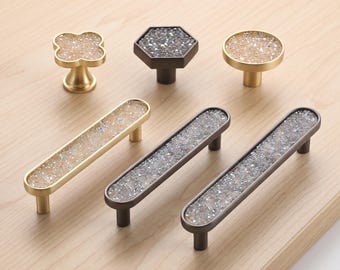 Crystal Cabinet Knobs, Drawer Pulls, Dresser Knobs, Sparkly Cabinet Hardware, Kitchen Handles, Vanity Knobs, Decorative Furniture Hardware