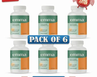 6 bottle Emma Gut Health Doctors Endorsed Supplement 60 Capsules