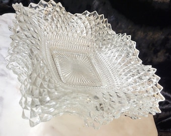 Vintage Ruffled Glass Vanity Tray