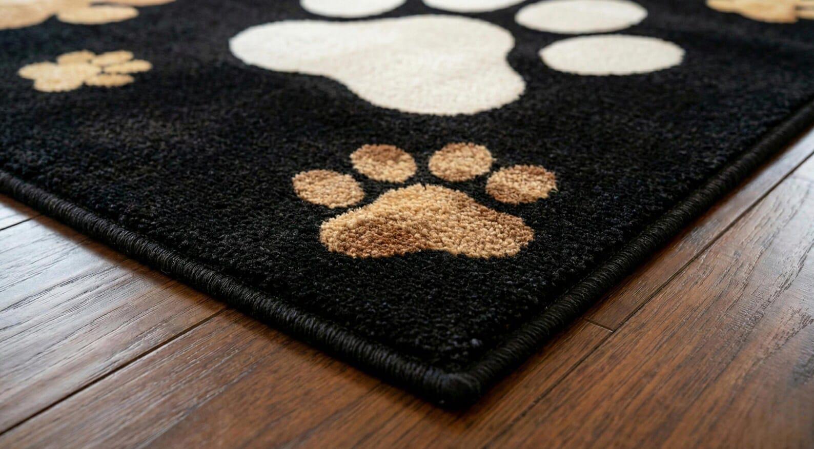 Kids Paw Print Wool Rug, Black Playroom Carpet, Neutral Animal Paws - Etsy