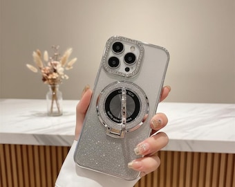 Glitter Diamond Magsafe iPhone Case | Kickstand Silicone Cover