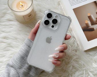 Glitter iPhone Case, Clear Bumper, Soft Silicone, Shockproof