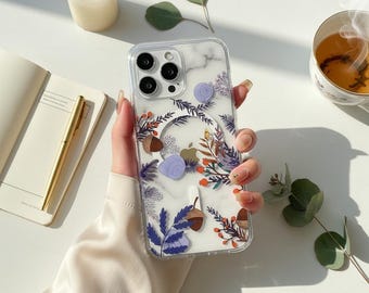 Watercolor Floral iPhone Case, Transparent Magnetic Daisy Phone Cover