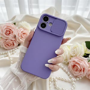 iPhone-skal med skydd för glidkamera | Mjukt, stötsäkert silikonfodral | För vardagligt bruk