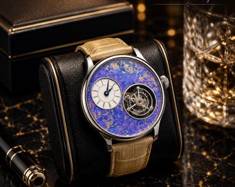 Mechanische luxe automatische horloges met saffierkristal | Waterdicht uurwerk met leren band, merkhorloges, luxe horloges, cadeau voor mannen