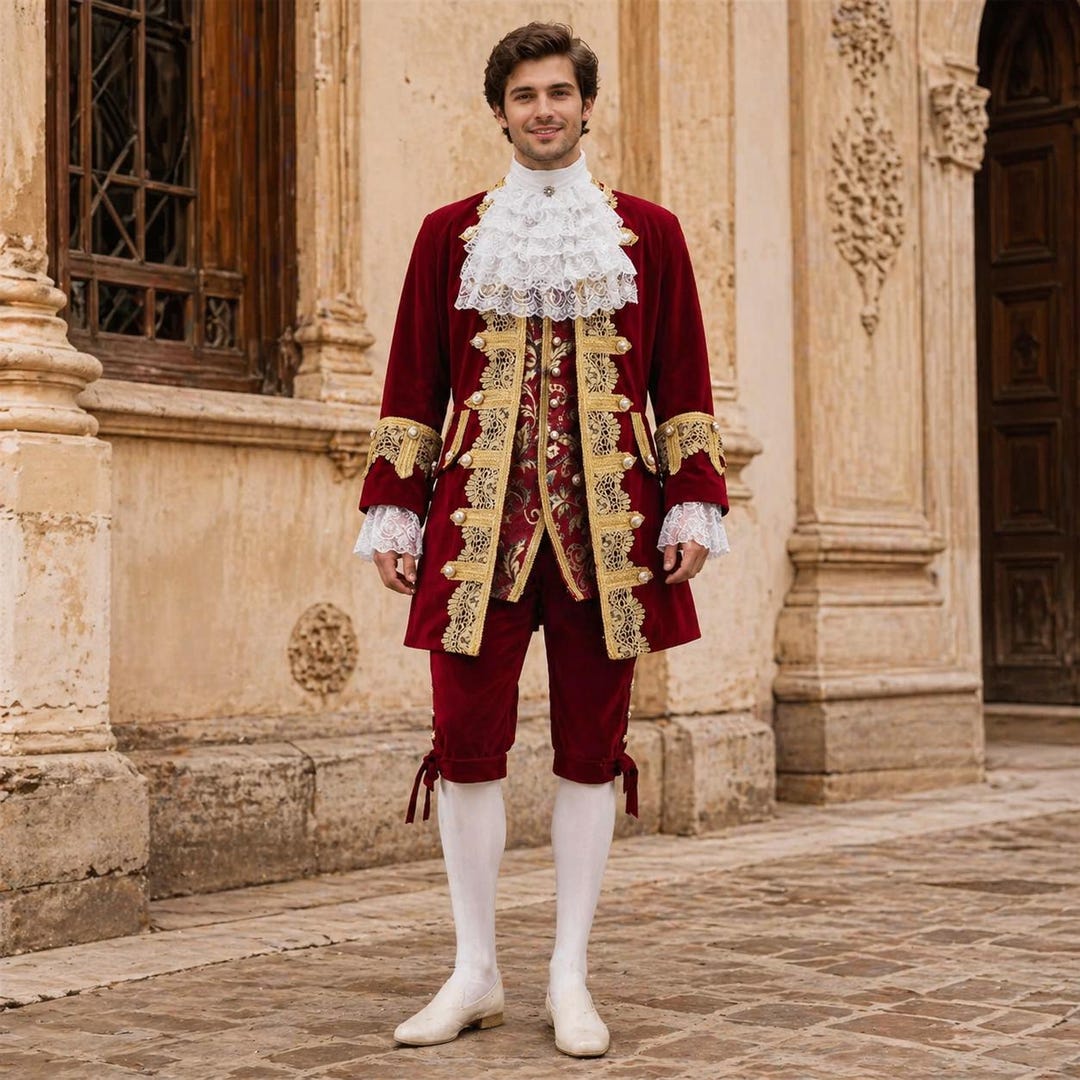 18th Century Baroque Rococo Men’s Brown Ball Gown Costume | Gothic ...