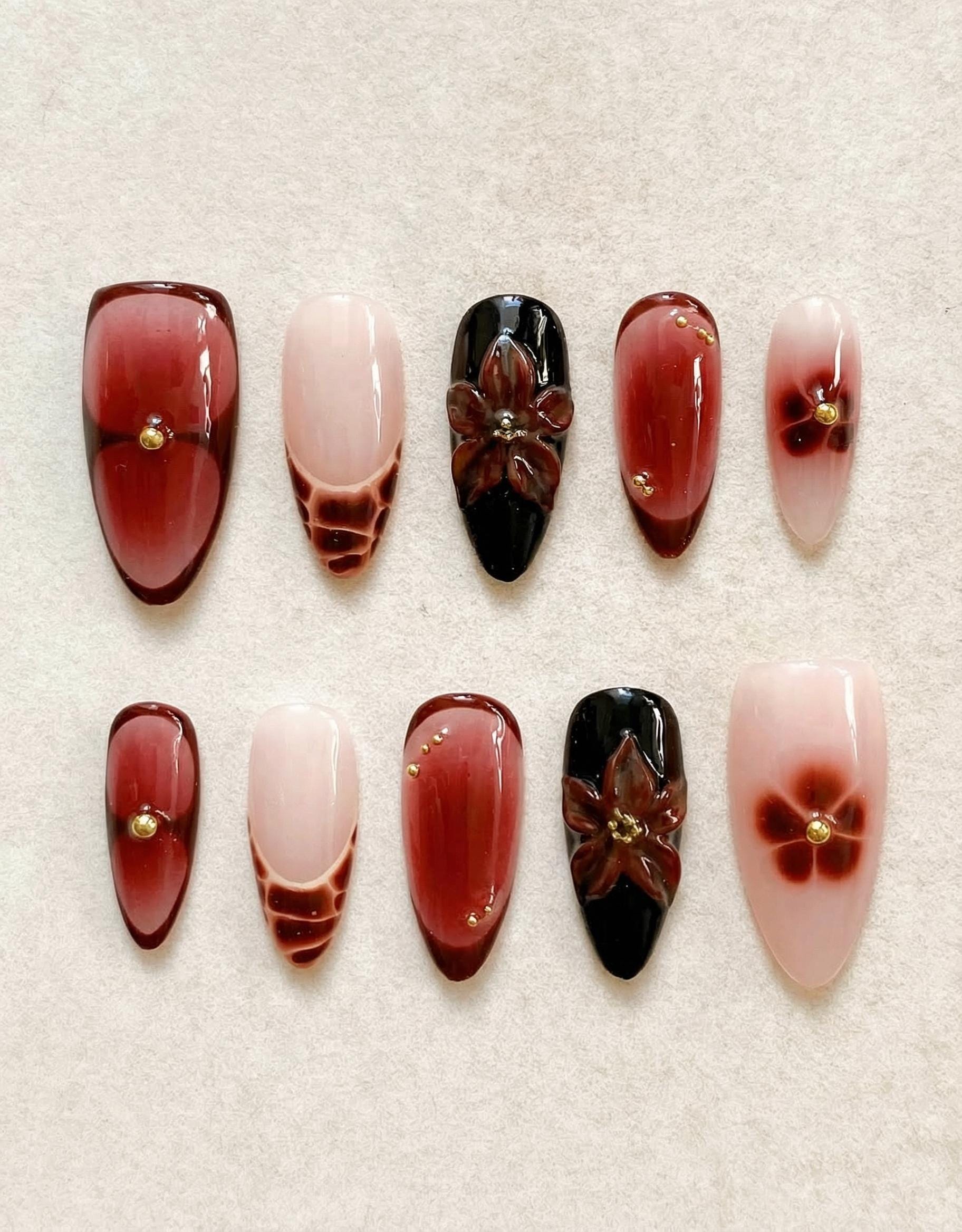 Black crocodile nails - Etsy 日本