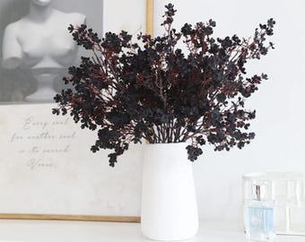 Kunstmatige zwarte eucalyptusstengels neptakken Halloween-huisdecoratie