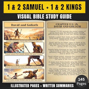 Illustriertes Bibelstudienpaket | 1-2Samuel 1-2Könige | Altes Testament Druckbare PDF | Anfänger Teen Jugend Homeschool Schriftstudie