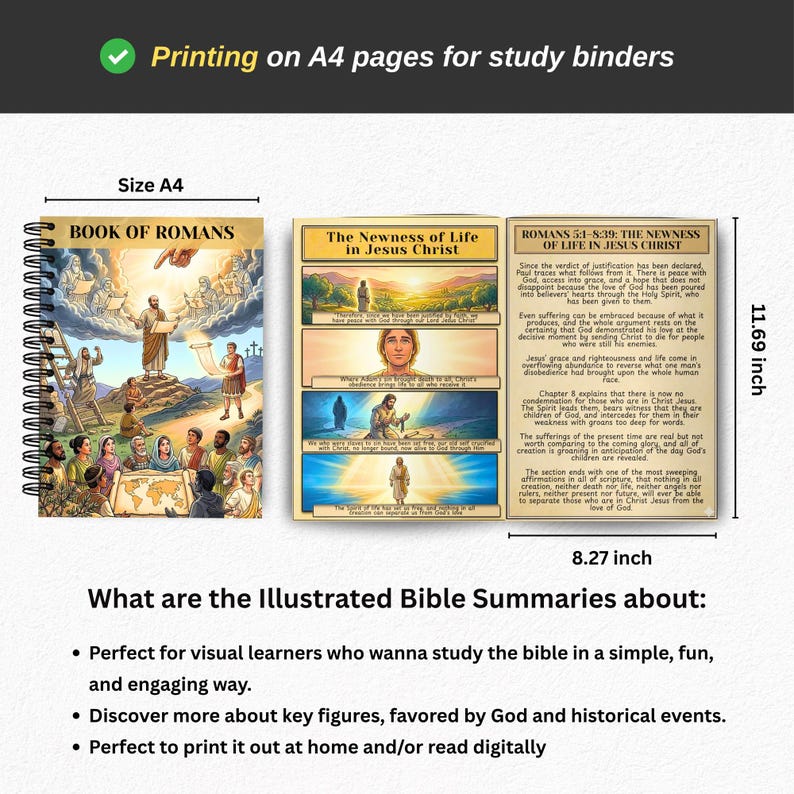 Bible Study Printable Book of Romans, Printable Bible Study Guide PDF ...