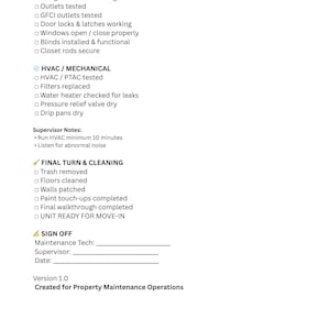 Apartment Make Ready Checklist | Rental Turn Checklist | Property ...