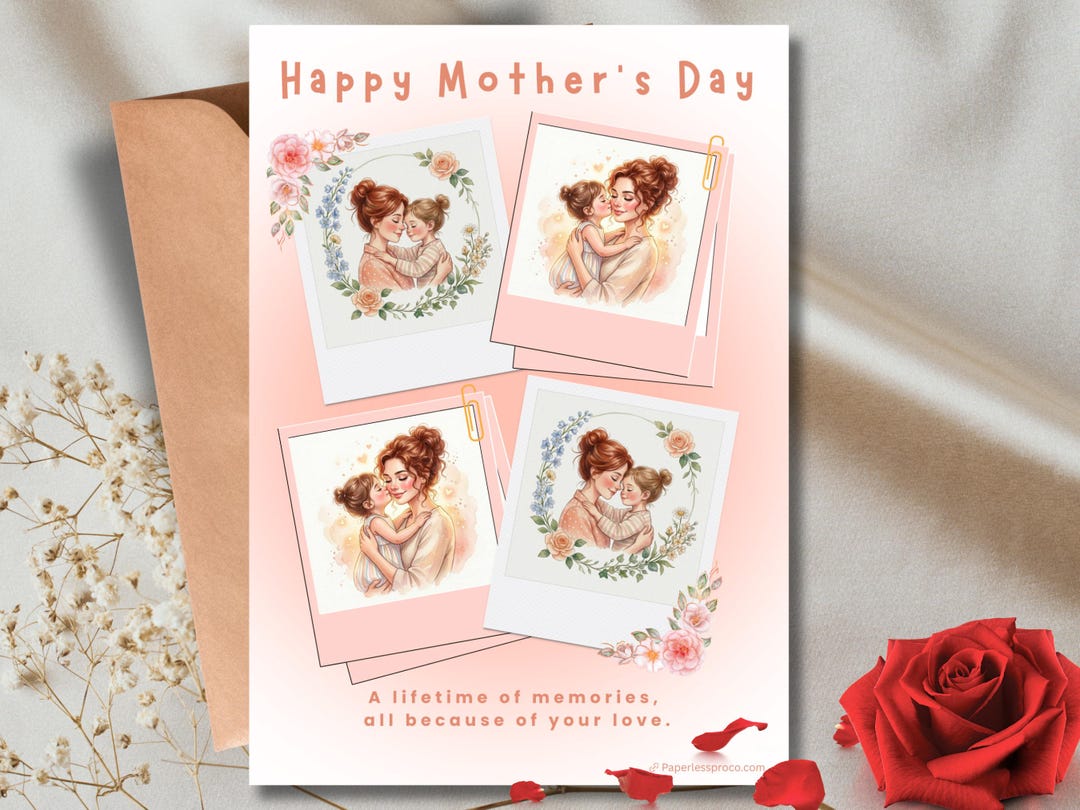 Mother's Day Photo Card Printable, Editable Mom Photo Card 5x7 ...