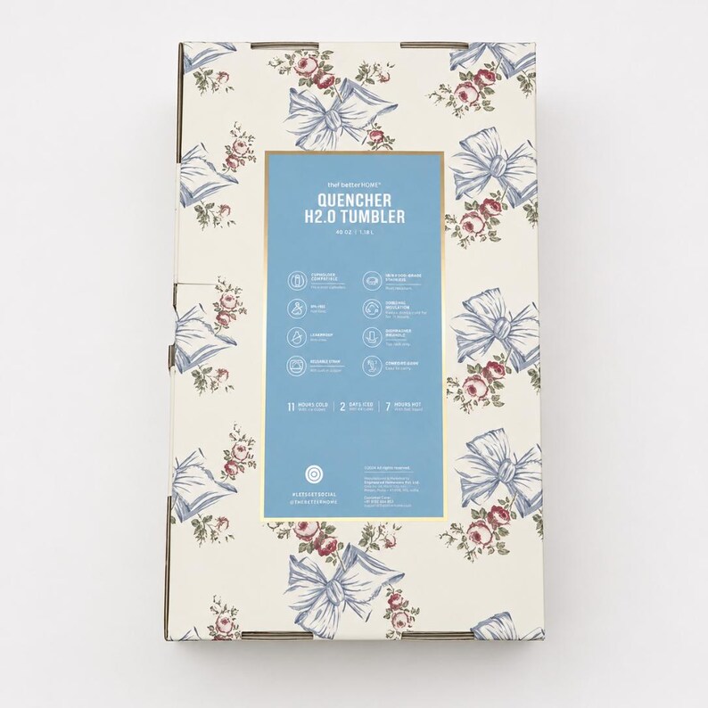 Stanley x LoveShackFancy Rosa Beaux Blue 40oz Tumbler, Floral Bow Quencher H2.0 bild 4