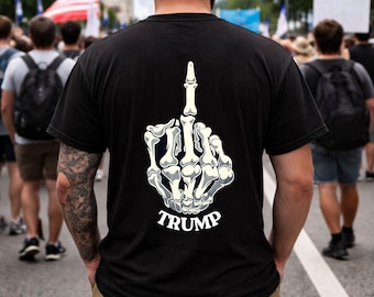 Skeleton Middle Finger Fu*k Trump PNG SVG | Political Funny Graphic | Anti Trump Design | Sublimation PNG | Instant Download
