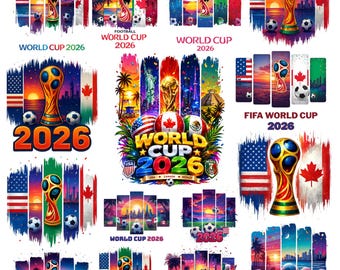 20 FIFA World Cup 2026 SVG Bundle | Football 2026 PNG | Usa Canada Mexico Soccer Design | Cricut Cut Files | Sublimation | Shirt Design