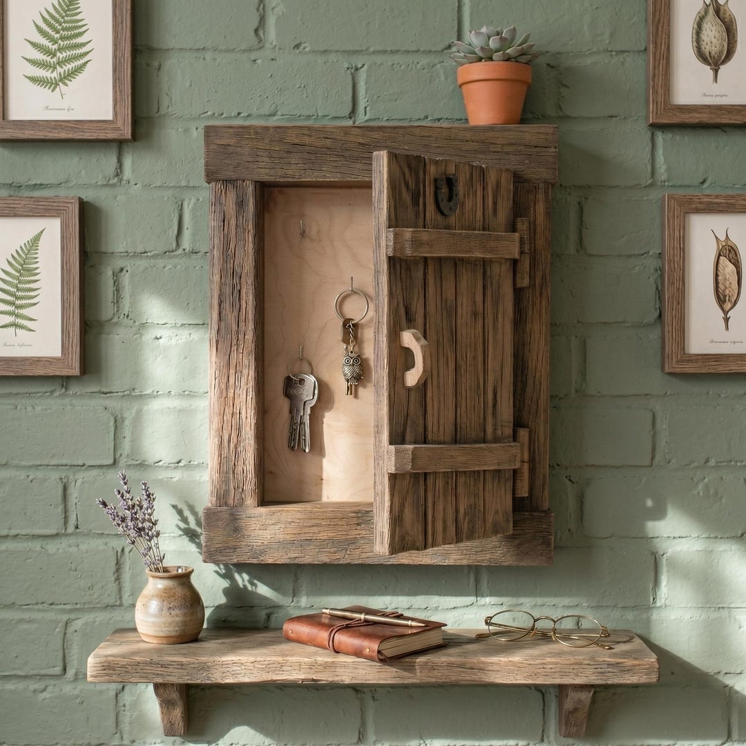 Key Box Rustic Handcrafted Rustic Wooden Key Holder Cabinet, Farmhouse Entryway ...