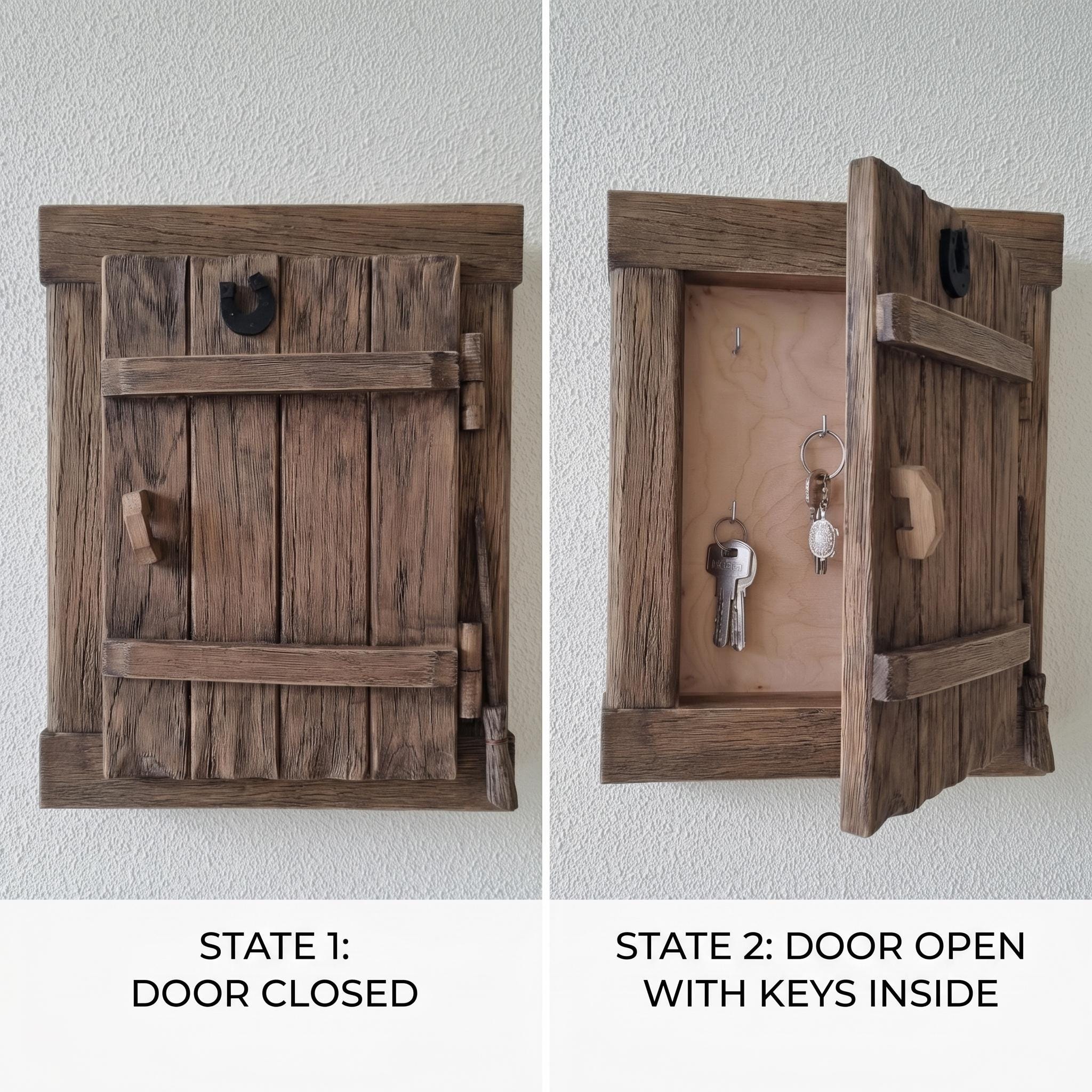 Key Box Rustic Handcrafted Rustic Wooden Key Holder Cabinet, Farmhouse Entryway ...