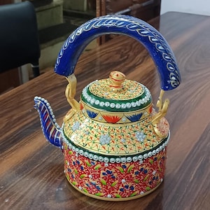 Tetera de acero inoxidable pintada a mano, tetera para estufa, decoración minimalista para la cocina.