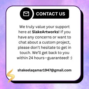 May include: A white and black graphic with the text "CONTACT US" and a black envelope icon. The text below states support information and an email address: shakeelaqamar1947@gmail.com.