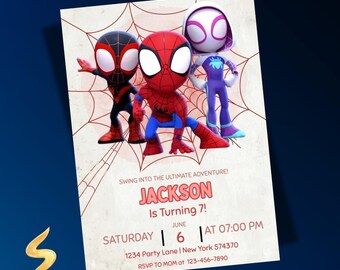 Spider Man Invitation, Spider-Man Boys Birthday Invitation, Spidey Birthday Party Invite Boy Editable Template Instant Digital