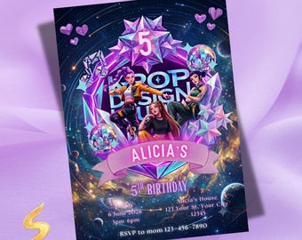 KPOP Demon Hunters Invitation, K Pop Birthday Invitation, Editable KPOP Canva Template, Huntrix Birthday Party Invite (Digital Download)