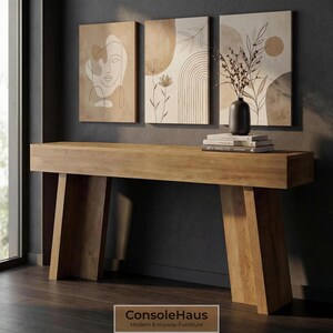 Entryway Console | Farmhouse Hallway Furniture | Extra Long Narrow Accent Table | Behind Couch Display Stand
