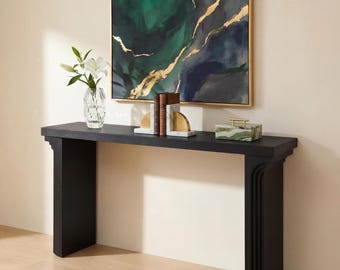 Console Table | Modern Black Entry Furniture | Minimalist Hallway Accent Piece | Sleek 58 Inch Design