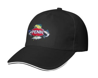 Gorra de béisbol Penn Fishing con ala ancha y logotipo estampado (fabricada en EE. UU.)