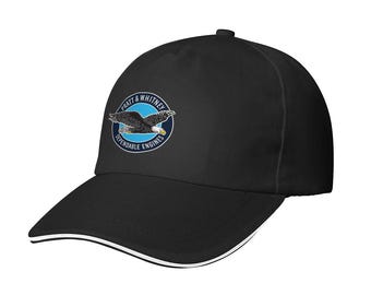 Gorra de béisbol con el logotipo de Pratt & Whitney impreso - Fabricada y enviada desde EE. UU.