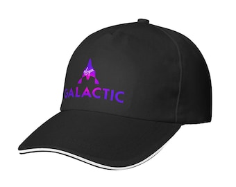 Gorra de béisbol con visera tipo sándwich y logo estampado de Virgin Galactic - Fabricada y enviada desde EE. UU.