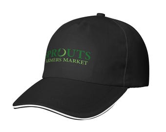 Gorra de béisbol negra con el logotipo de Sprouts Farmers Market - Fabricada y enviada desde EE. UU.