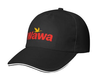 Gorra de béisbol negra con visera tipo sándwich y logo de los WAWA Eagles - Fabricada y enviada desde EE. UU.