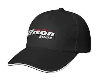 Gorra de béisbol con el logotipo de Triton Boats: ala ancha negra (fabricada en EE. UU.)