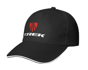Gorra de béisbol Trek Bicycle Bike Logo – Ala sándwich negra (fabricada en EE. UU.)