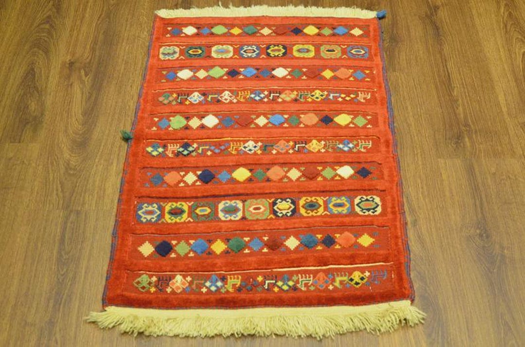 Vintage Kurdish Rug 3x2 Ft Handmade Tribal Wool Rug Anatolian ...