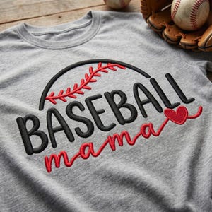 Disegno da ricamo Baseball Mama - Dimensioni 4, 5, 6, 7, 8 pollici - File per ricamo a macchina - Formato PES - Script Sports Mom Baseball Mama