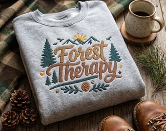 Waldtherapie Stickdatei Camping Spruch Maschinenstickdatei