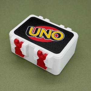 UNO Card Case, Hard Shell Travel Holder, Snap Dual Lock Deck Box