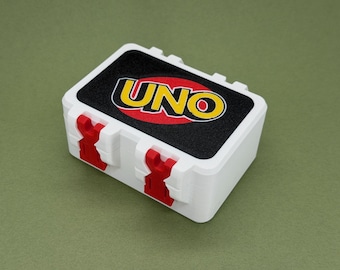 3D Printed UNO Card Case, Hard Shell Travel Holder, Snap Dual Lock Deck Box
