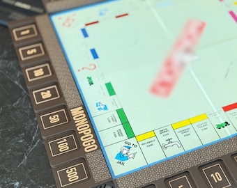 Monopoly Board Frame Organizer | 3D Printed PLA Game Accessory (Chocolate Brown/Black)