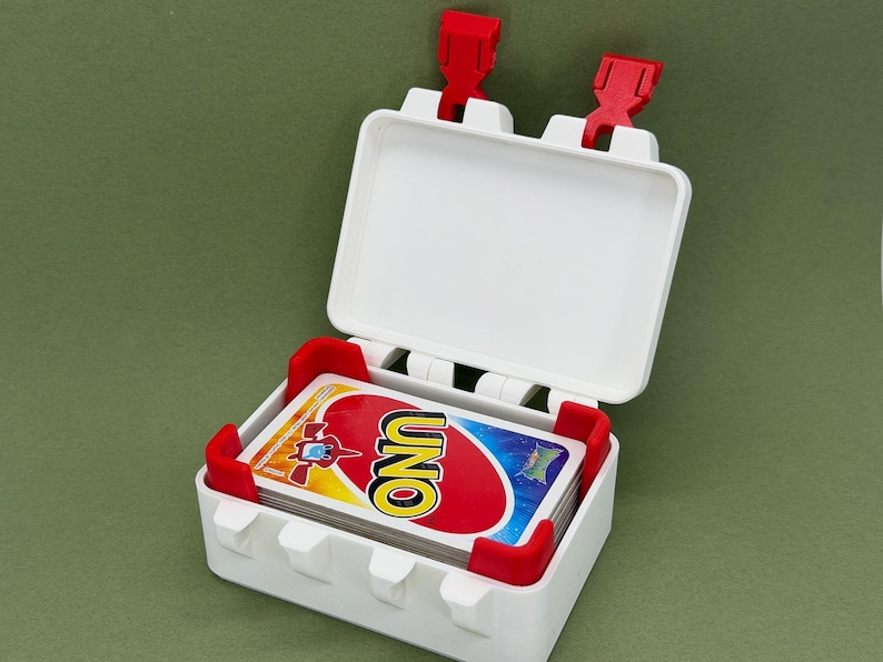 3D Printed UNO Card Case | Hard Shell Travel Game Holder with Dual Lock image 2