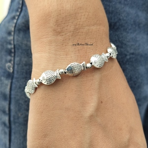 Armband med koifisklänk i 925 sterlingsilver, smycken med nautiska oceaner, handgjort